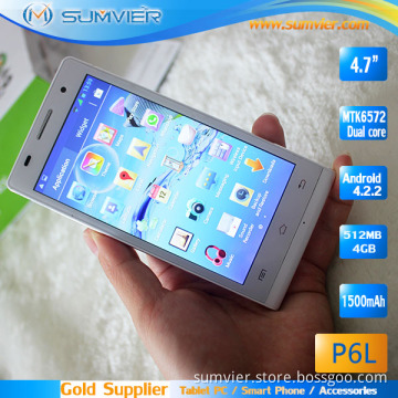4.7" Screen 3G GSM/WCDMA 512MB+4G Memory Bluetooth Smart Phone (P6L)